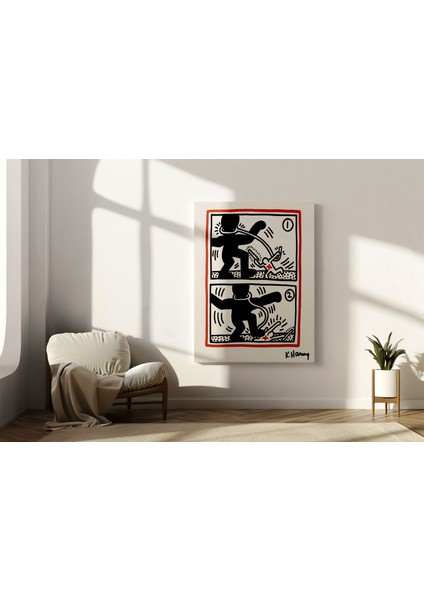 Oda Dekorasyon Pop Art Kanvas Tablo Keith Haring Sanatsal Tablo Salon Dekorasyonu Duvar Tablosu
