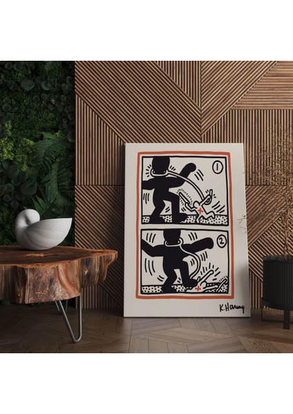 Oda Dekorasyon Pop Art Kanvas Tablo Keith Haring Sanatsal Tablo Salon Dekorasyonu Duvar Tablosu