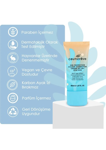 Güneş Koruyucu ve Nemlendirici Renk Dengeleyici Krem- Sun Protection Colour Correcting Cream 50 ml modelleri