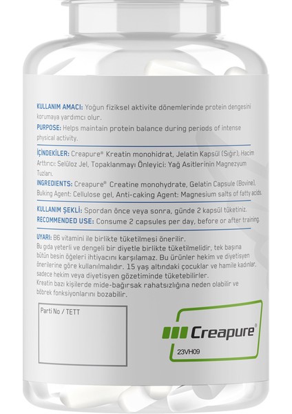 Creatine (Creapure®) 120 Kapsül