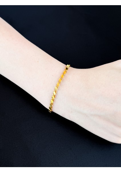 Altın Pullu Zincir Bileklik