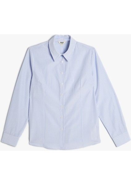 Poplin Gömlek Uzun Kollu Pens Detaylı Regular Fit