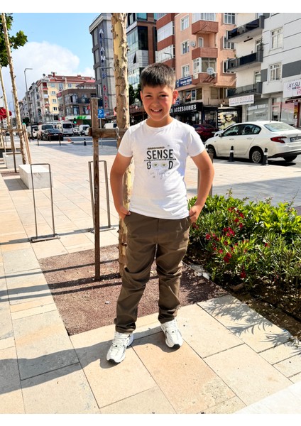 Çocuk Likralı Esnek Eşofman Belli Okul Pantolonu