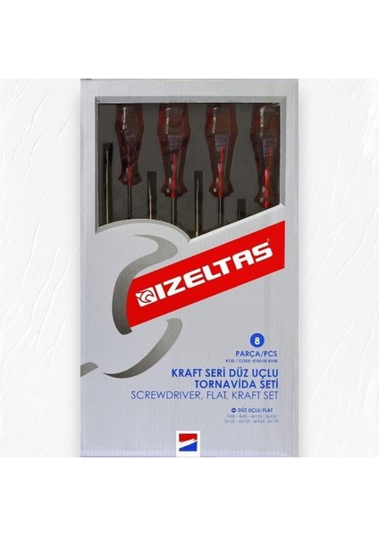 Düz Uçlu Tornavida Kraft Seri 8 Parça fiyatları