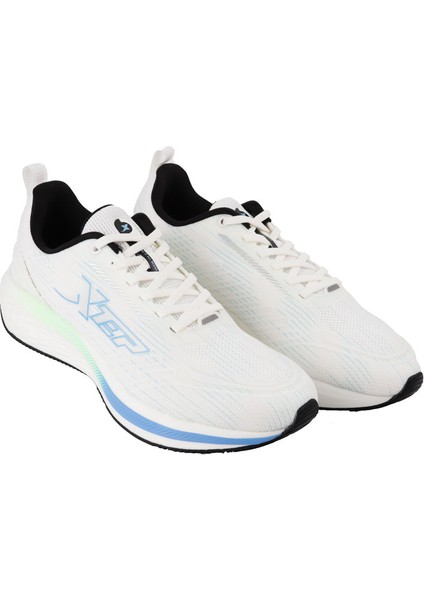 976119110038 Beyaz-Mavi Running Sneaker Ayakkabı