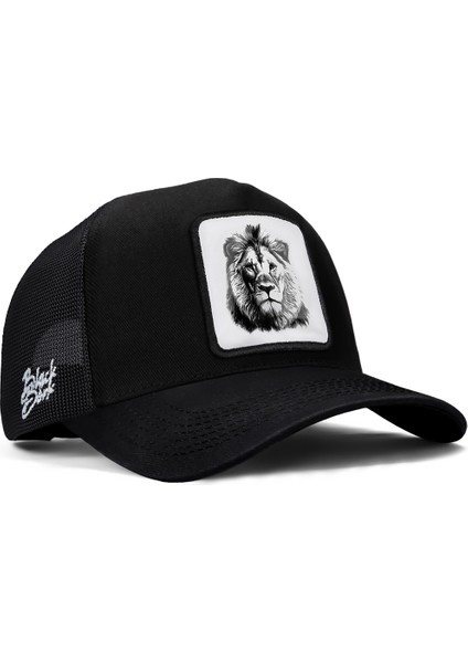 Blackbörk V1 Trucker Aslan - 4bs Kod Logolu Siyah Şapka (Cap)