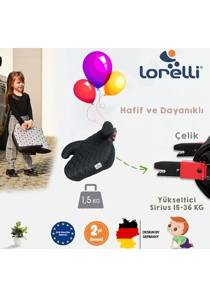 Sirius Isofix 15-36 kg Isofixli Oto Koltuğu Yükseltici