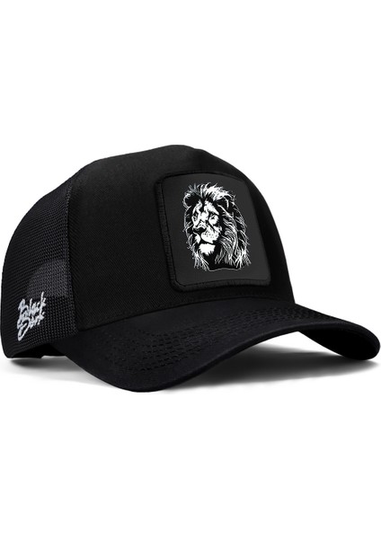 V1 Trucker Aslan - 7 Kod Logolu Siyah Şapka (Cap)