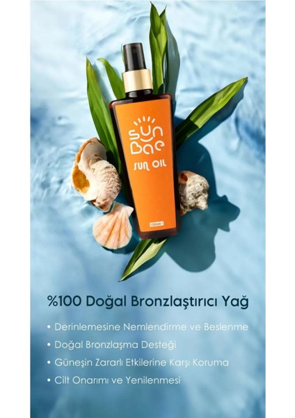 Sun Oil Doğal Nemlendiren Bronzlaştırıcı Yağ 150 ml + Bronzlaştıran Nemlendiren Vücut Losyonu 100 ml