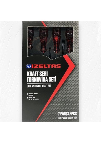 Düz Uçlu ve Yıldız Uçlu Tornavida Kraft Seri 7 Parça fiyatları