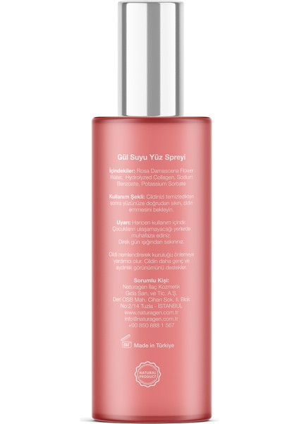 Rose Flower Water Face Spray - Gül Mayalı Kolajenli Yüz Toniği fiyatları