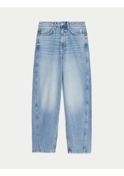 Yüksek Bel Carrot Leg Jean Pantolon indirimleri