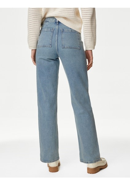 Straight Leg Jean Kargo Pantolon fırsatları