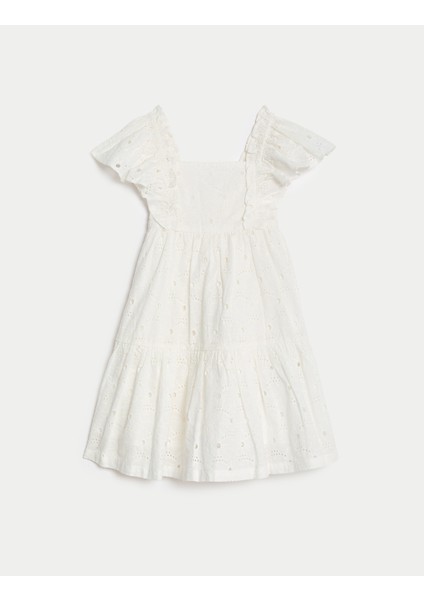 Fırfır Detaylı Kısa Kollu Elbise (2-7 Yaş) fırsatları