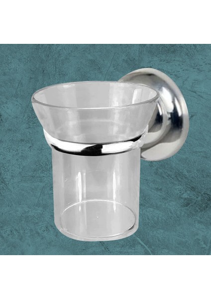Yapışkanlı Diş Fırçalık Banyo Diş Fırçası Kabı Kutusu Krom Kristal