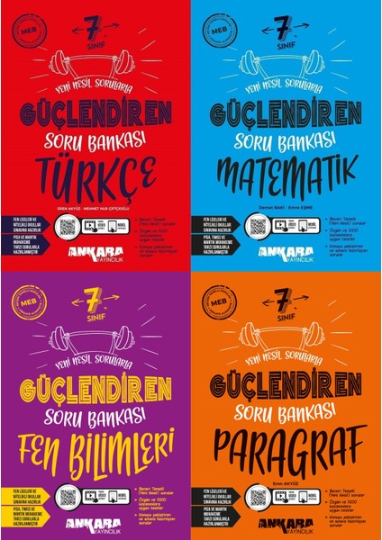 7. Sınıf Türkçe - Matematik - Fen Bilimleri - Paragraf Güçlendiren Soru Bankası Seti