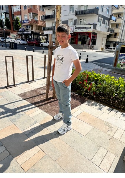 Çocuk Kargo Cepli Eşofman Belli Okul Pantolonu