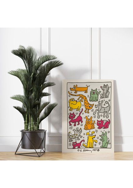 Keith Haring Sanatsal Tablo Pop Art Kanvas Tablo Salon Duvar Dekorasyonu Cafe Dekor