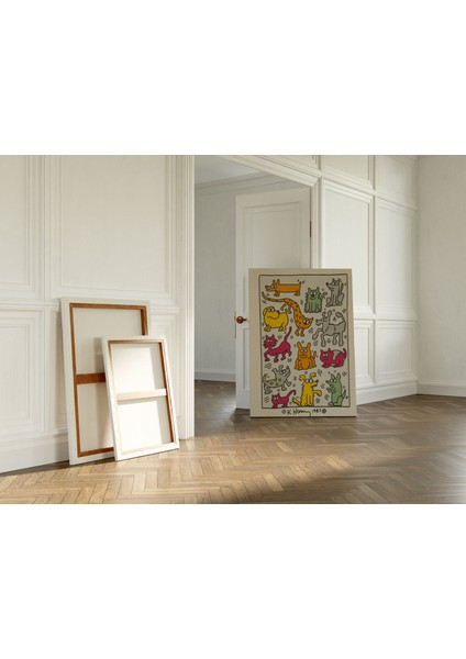 Keith Haring Sanatsal Tablo Pop Art Kanvas Tablo Salon Duvar Dekorasyonu Cafe Dekor