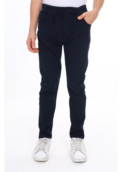 Çocuk Lastikli Esnek Slim Fit Okul Pantolonu