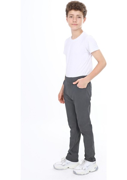 Çocuk Lastikli Esnek Slim Fit Okul Pantolonu