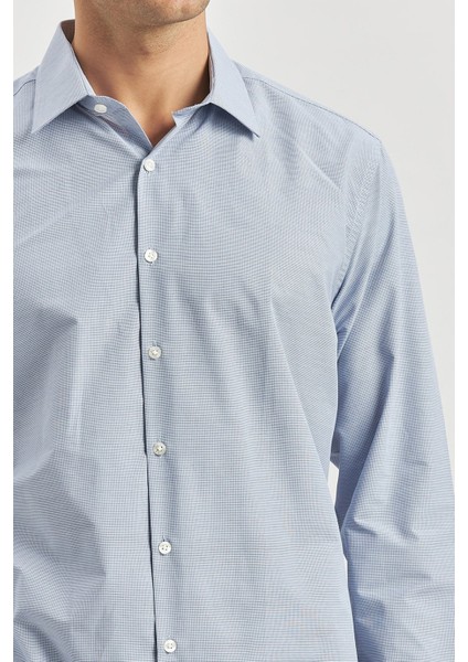 Koyu Lacivert Uzun Kol Kendinden 041 Classic Comfort Fit Gömlek 1004240256 fiyatları