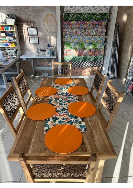 Renkli Üzümler Baskılı Runner ve 6'lı Supla Takım fiyatları