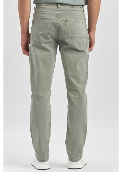Su Yeşili Düz Gabardin Slim Fit Casual Pantolon 1003240319