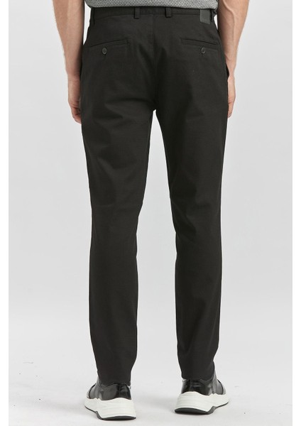 Siyah Düz Armürlü Slim Fit Casual Pantolon 1003240168 modelleri