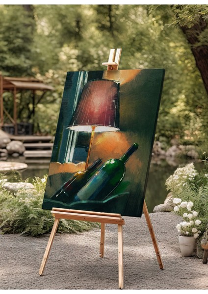 Abajur Turuncu Gece Dekoratif Kanvas Tablo modelleri