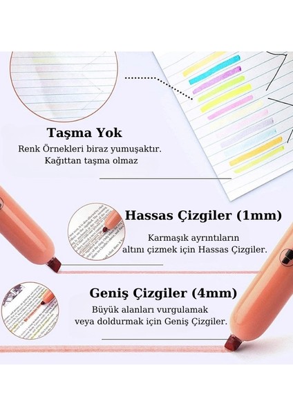 Writech Highlighters Fosforlu Kalemler 6'lı Set - Geri Çekilebilir Tasarım indirimleri