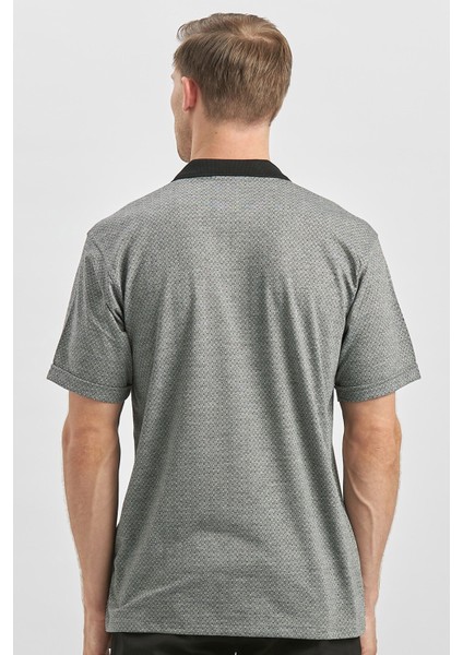 Siyah Kısa Kol Kendinden Desenli Jakarlı Polo Yaka Classic Comfort Fit Tişört 1011240190 indirimleri