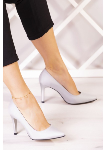 Gowa Plus Gümüş Saten Abiye Stiletto fiyatları