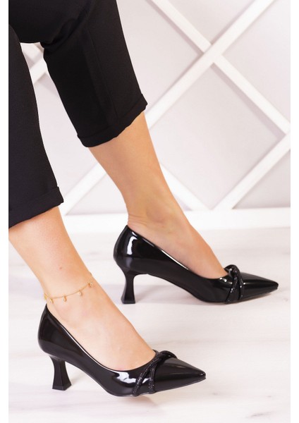 Adel Siyah Rugan Burma Taşlı Abiye Ayakkabı fiyatları