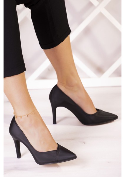 Victoria Siyah Saten Jatqılı Abiye Stiletto fiyatları