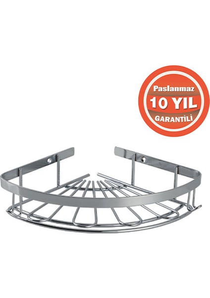 Paslanmaz Çelik Zirve 1'li 19X19 cm Şampuanlık Banyo Rafı