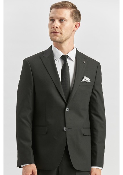 Siyah Desenli Armürlü Kırlangıç Yaka Likralı 6 Drop Slim Fit Takım Elbise 1001240172 fiyatları