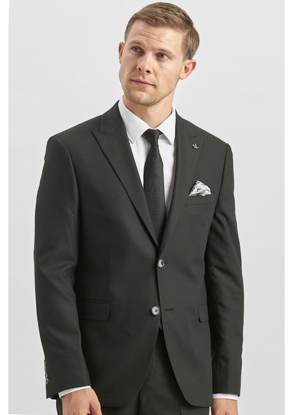 Siyah Desenli Armürlü Kırlangıç Yaka Likralı 6 Drop Slim Fit Takım Elbise 1001240172 fırsatları