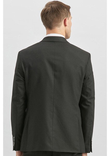Siyah Desenli Armürlü Kırlangıç Yaka Likralı 6 Drop Slim Fit Takım Elbise 1001240172 indirimleri