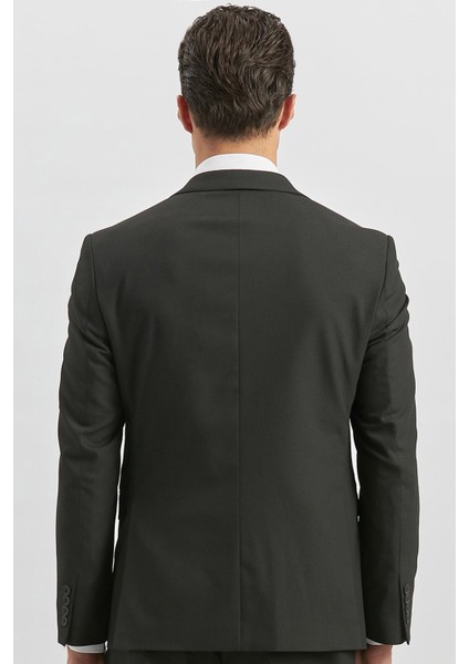 Siyah Desenli Armürlü Mono Yaka Yelekli Likralı 6 Drop Slim Fit Takım Elbise 1001240180 indirimleri