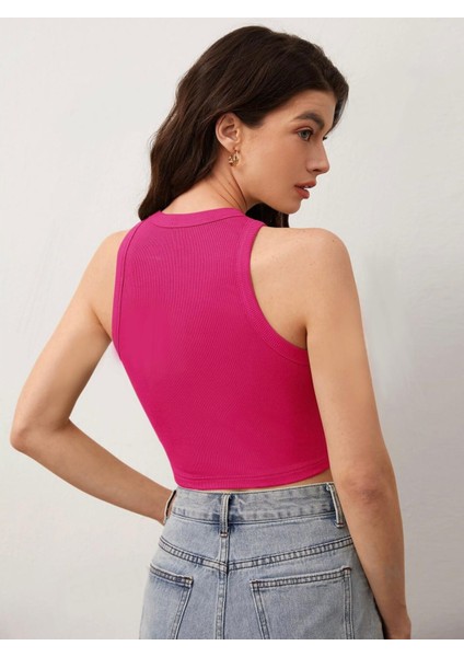 Kadın Fitilli Halter Yaka Örme Atlet T-Shirt fiyatları