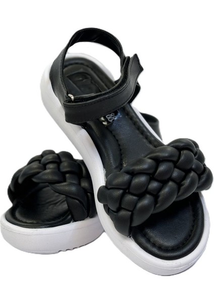 Kafkaslar Yeni Moda Örgü Desenli Yumuşak Kız Çocuk Sandalet modelleri