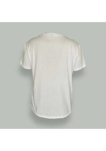 Evolution Yazılı Kelebek Baskılı 100% Pamuk Ön Baskılı Basic Oversize T-Shirt