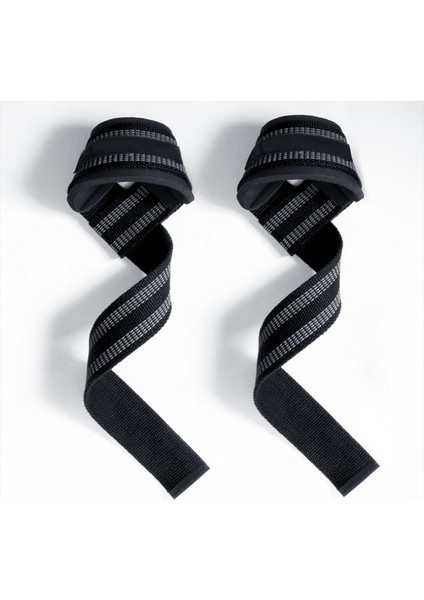 Siyah Stil Mkas Yastıklı Pamuk Kaldırma Askıları Deadlifts Ağırlık Kaldırma Bilek Desteği Kemer Crossfit El Sapları Spor Vücut Geliştirme (Yurt Dışından)