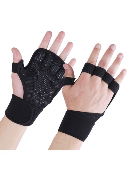Siyah Stil Xl Boyutu Ağırlık Kaldırma Egzersiz Spor Eldiven 1 Çift Eğitim Eldiven Bilek Desteği Spor Erkek Kadın Palmiye Koruma Pull-Up Jimnastik Kavrama (Yurt Dışından)