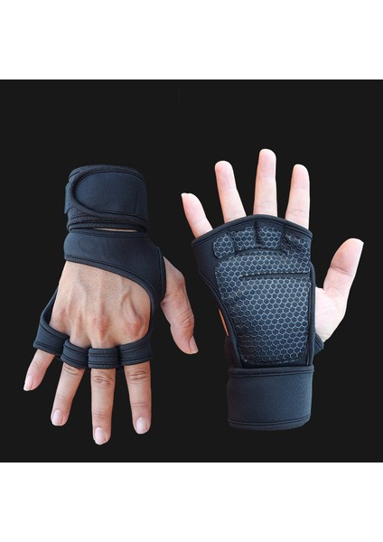 Siyah Stil L Boyutu 1 Çift Halter Eğitim Eldiven Erkekler Kadınlar Için Spor Spor Vücut Geliştirme Jimnastik Spor Salonu El Bilek Palm Koruyucu Eldiven (Yurt Dışından)