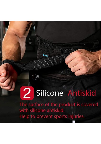 Siyah Stil Pamuk Sert Çekme Bilek Kaldırma Kayışları Neopren Yastıklı Bilek Yastıklı ve Kaymaz Silikonlu Halter Deadlift Kayışları (Yurt Dışından)