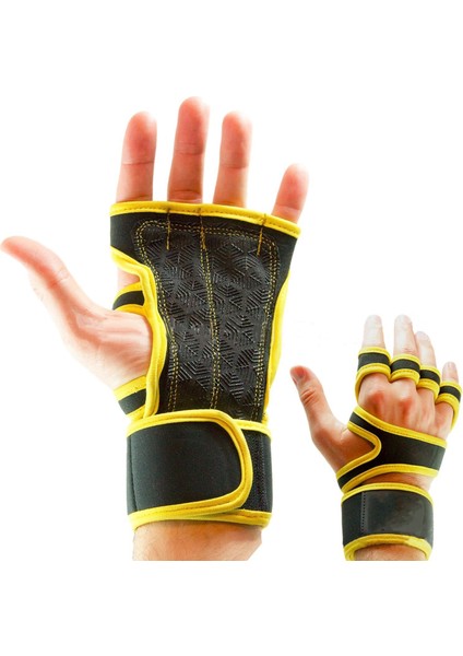 Sarı Stil M Boyutu 1 Çift Halter Eğitim Eldiven Erkekler Kadınlar Için Spor Spor Vücut Geliştirme Jimnastik Spor Salonu El Bilek Palm Koruyucu Eldiven (Yurt Dışından)