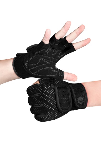 Siyah Stil S Boyutu Erkekler Kadınlar Için Spor Salonu Egzersiz Eldivenleri, Ağırlık Kaldırma Eldivenleri Mükemmel Kavrama, Pull Ups Için Hafif Fitness Eğitim Eldivenleri, Kürek Çekme (Yurt Dışından)