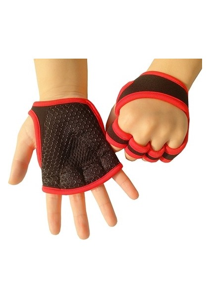 C-Kırmızı Tarzı M Boyutu Yeni 1 Çift Ağırlık Kaldırma Eğitim Eldiven Kadın Erkek Spor Spor Vücut Geliştirme Jimnastik Sapları Spor El Palm Koruyucu Eldiven (Yurt Dışından)